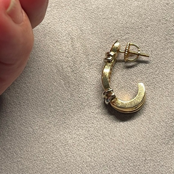 Beautiful baguette diamond and gold earrings - Picture 3 of 4